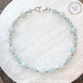 Amazonite & Silver Bead Bracelet